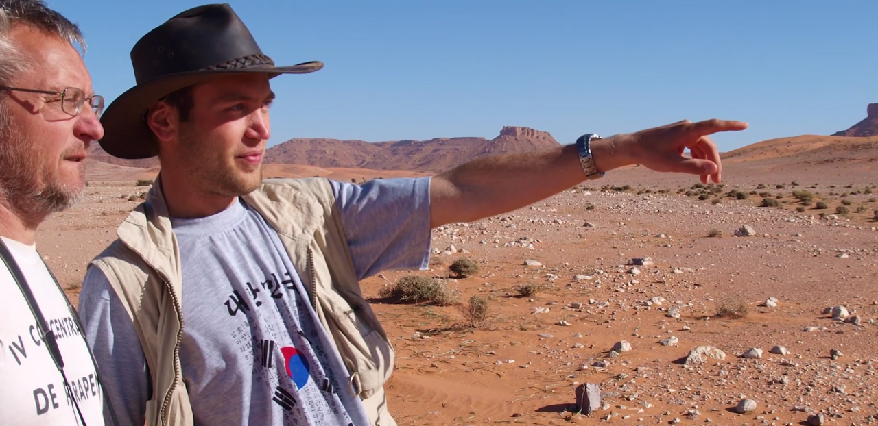 Nizar Ibrahim, right, in the Sahara Desert.