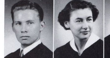 Clare Gerow and Mary Jane Gillett were side by side in the 1951 University of Detroit Tower yearbook.