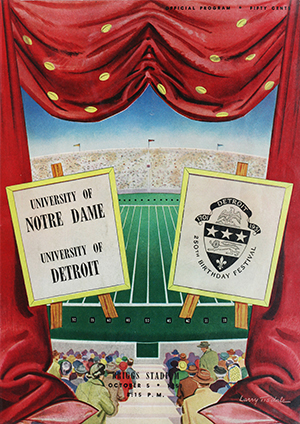 University of Detroit vs. Notre Dame football game on Oct. 5, 1951 at Briggs Stadium.
