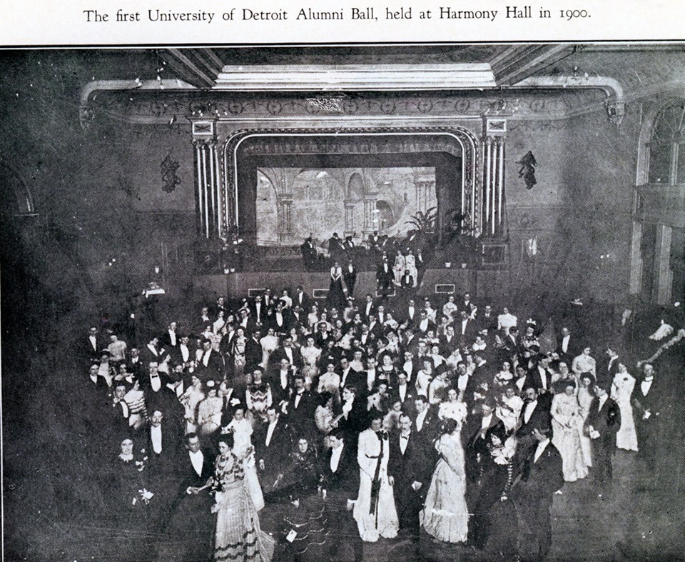 This photo is of an alumni ball in 1900.