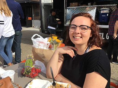 Hannah Tillman '19 having a decidedly unscary lunch.