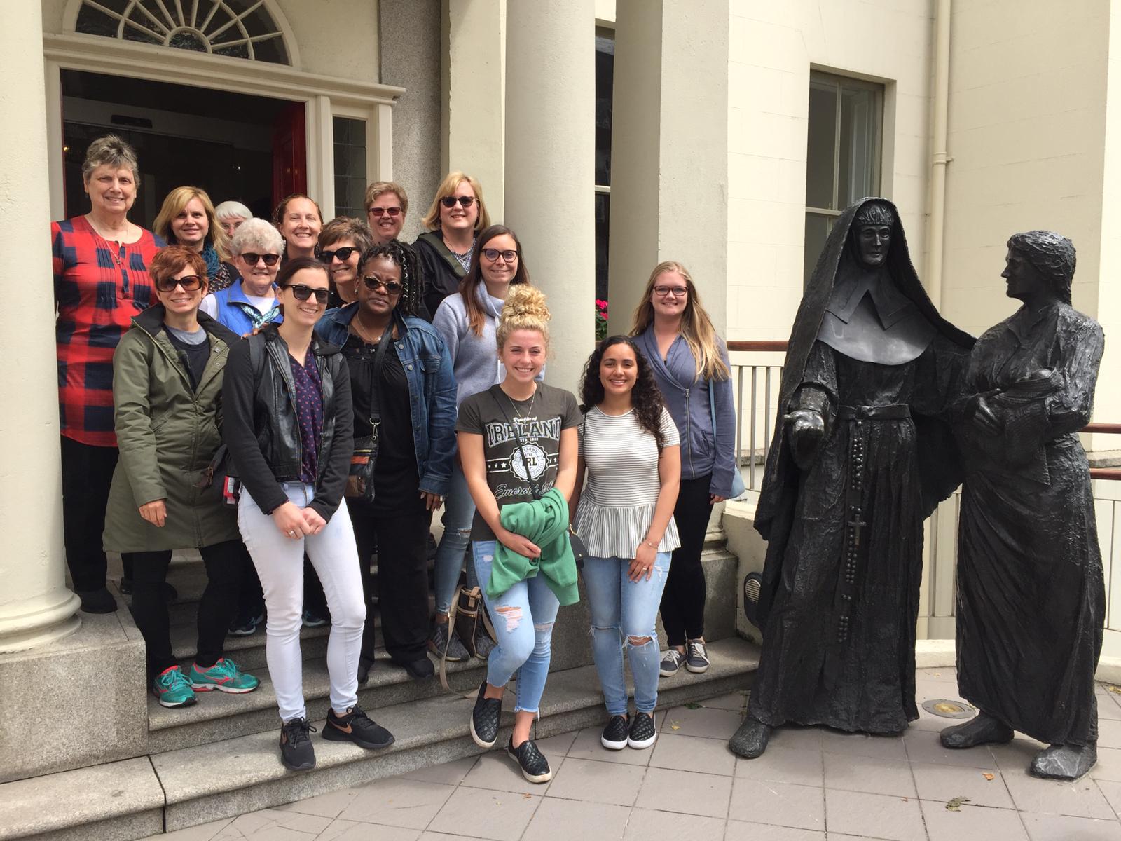 Detroit Mercy faculty, students and alumni visited Ireland and stopped at Mercy International, the home on Baggot Street built by Catherine McAuley to care for Dublin's poor.