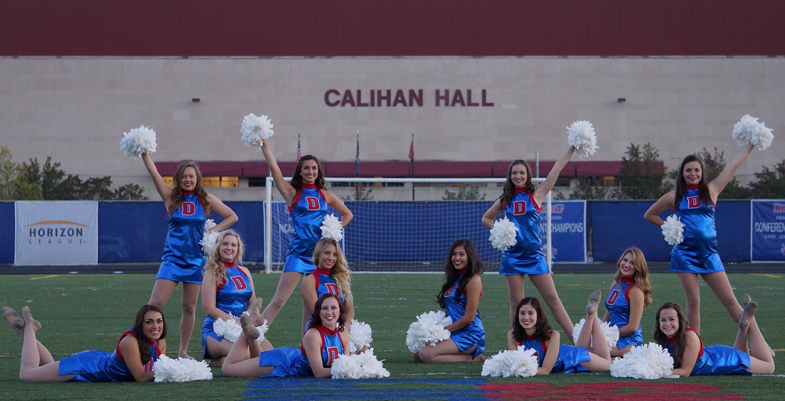 Mackenzie, center right, was on the Dance Team at Detroit Mercy.