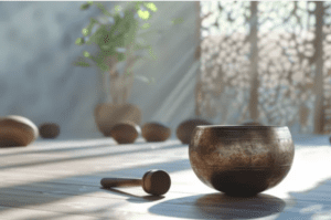 An image of bowls used in sound bath relaxation technique.