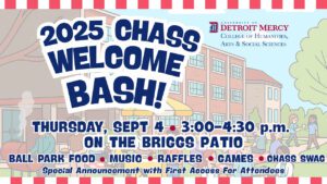 A graphic for 2025 CHASS Welcome Bash