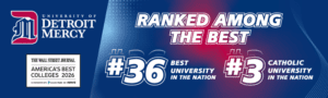 An email signature for the Wall Street Journal 2026 rankings, featuring No. 36 Best University, and No. 3 Catholic University in the U.S.