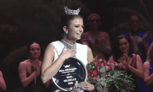 UDM student Grace Hanke, with a crown on, wins 2026 Miss Michigan competition