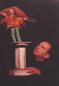 Puppeteer working with a puppet