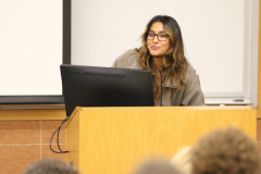 Student reads poetry