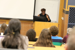 Student reads poetry